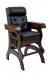 Darafeev's Habana High Back Cigar Chair in Black Leather with Arm Storage, Wood Frame, and Side Pockets with Nailhead Trim