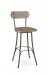 Amisco's Bean Rustic Swivel Bar Stool with Wood Back and Seat - in Gray