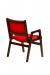 Darafeev's Spencer Arm Wood Stacking Chair in Red Cushion and Wood Frame - Back View
