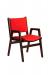 Darafeev's Spencer Arm Wood Stacking Chair in Red Cushion and Wood Frame