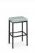 Amisco's Bradley Black Backless Bar Stool with Green Seat Cushion