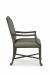 Fairfield's Clayton Upholstered Wood Dining Arm Chair with Casters in Brown - Side View