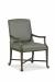 Fairfield's Clayton Upholstered Wood Dining Arm Chair with Casters in Brown