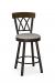 Amisco's Brittany Traditional Swivel Bar Stool with Wood Back and Brown Metal Frame