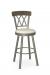 Amisco's Brittany Taupe Metal Swivel Bar Stool with Wood Back and Fabric Seat