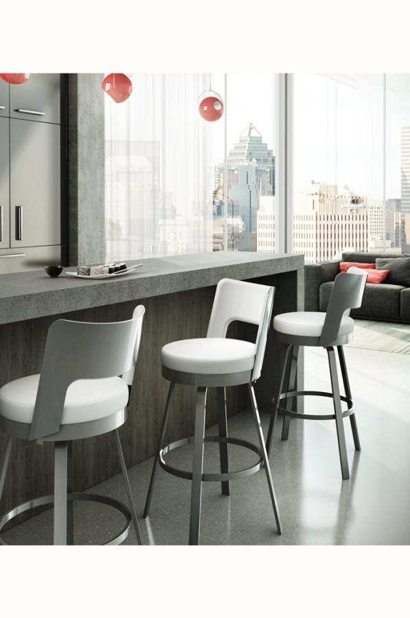 Buy Amisco Brock Modern Swivel Low Back Bar Stool • Ships Free!