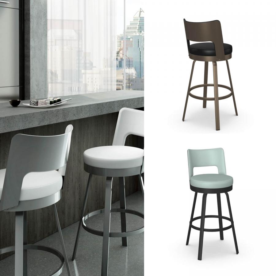 Buy Amisco Brock Modern Swivel Low Back Bar Stool • Ships Free!