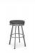 Amisco's Bryce Silver Backless Swivel Bar Stool with Handle Pull