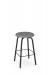Amisco's Button Black Backless Bar Stool with Round Seat in Houndstooth Pattern