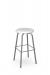 Amisco's Button Silver and White Backless Swivel Bar Stool