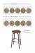 Amisco's Button Backless Stool with Distressed Solid Wood Seat