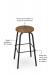 Wood seat is available in a variety of wood finishes and the metal has joints that are welded for support. This bar stool is custom made for you!