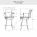 Amisco's Cardin Swivel Bar Stool Dimensions for Counter Height