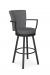 Amisco's Cardin Swivel Black and Gray Bar Stool with Arms