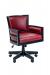 Darafeev's Metra Luxury Black Wood Dining Chair with Casters and Red Leather