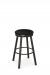 Amisco's Connor Backless Swivel Stool in Brown Metal and Black Vinyl Seat