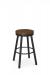 Amisco's Connor Backless Black Swivel Bar Stool with Wood Seat