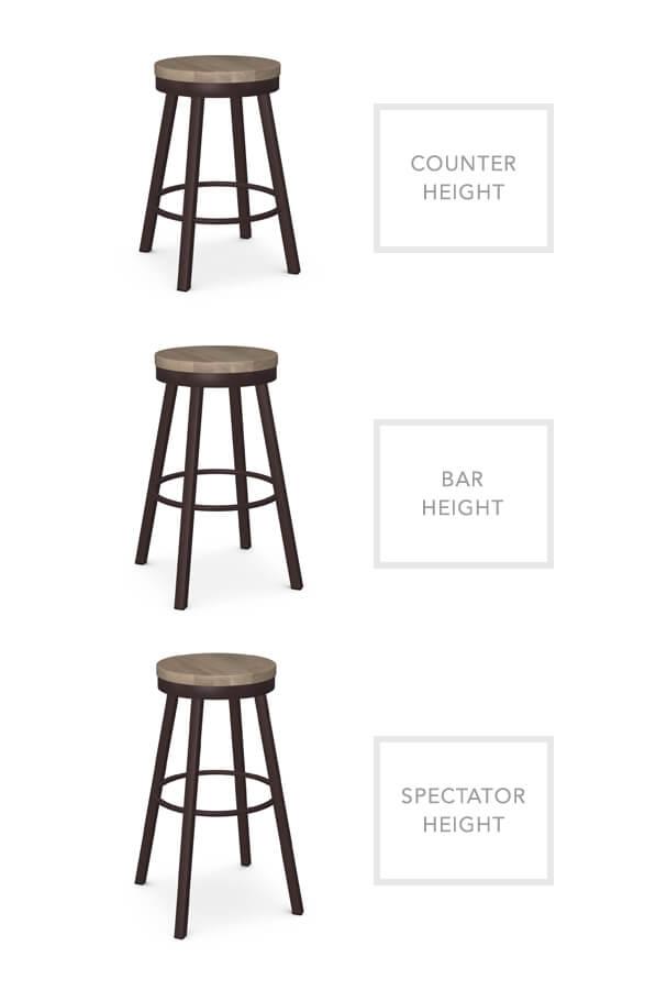 Buy Amisco's Connor Backless Wood & Metal Swivel Bar Stool
