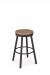 Amisco's Connor Backless Swivel Metal Bar Stool with Wood Seat