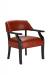 Darafeev's Patriot Upholstered Wood Club Chair with Arms in Red Upholstery and Black Wood Finish