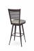 Amisco's Edwin Transitional Metal Swivel Bar Stool with Ladder Back and Seat Cushion - Back View