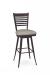 Amisco's Edwin Transitional Metal Swivel Bar Stool with Ladder Back and Seat Cushion