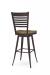 Amisco's Edwin Transitional Espresso Swivel Bar Stool with Ladder Back Design and Wood Seat - Back View