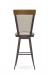 Amisco's Eleanor Traditional Swivel Upholstered Bar Stool with Metal Frame and Wood Back - Back View