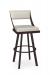 Amisco's Fame Swivel Brown Bar Stool with Oyster Cream Seat and Back Padding