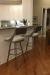 Amisco's Fame Modern Swivel Bar Stools in Transitional White and Gray Kitchen with Hardwood Floors
