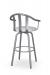 Amisco's Gatlin Industrial Modern Swivel Bar Stool with Mission Slat Back and Arms in Silver with Padded Seat