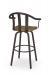 Amisco's Gatlin Metal Swivel Barstool with Arms and Wood Seat - Back View