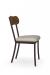 Amisco's Bean Dining Chair with Wood Back, Seat Cushion, and Metal Frame - in Brown - Side View