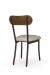 Amisco's Bean Dining Chair with Wood Back, Seat Cushion, and Metal Frame - in Brown - Back View