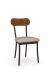 Amisco's Bean Dining Chair with Wood Back, Seat Cushion, and Metal Frame - in Brown