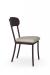 Amisco's Bean Dining Chair in Bronze Metal and Seat Cushion - Side View