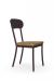 Amisco's Bean Metal Dining Chair with Distressed Wood Seat - Side View