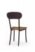 Amisco's Bean Metal Dining Chair with Distressed Wood Seat - Back View