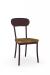 Amisco's Bean Metal Dining Chair with Distressed Wood Seat