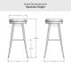 Amisco's Grace Backless Stool Dimensions for Spectator Height