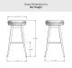 Amisco's Grace Backless Stool Dimensions for Bar Height