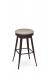 Amisco's Grace Backless Swivel Bar Stool in Bronze Metal and Round Fabric Seat