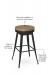 Wood seat is available in a variety of wood finishes and the metal has joints that are welded for support. This bar stool is custom made for you!