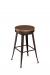 Amisco Grace Swivel Backless Stool with Wood Seat