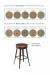 Amisco's Grace Backless Swivel Stool with Distressed Solid Wood Seat