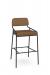 Amisco's Bellamy Black Modern Bar Stool with Brown Seat and Back Cushion