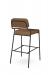 Amisco's Bellamy Black Modern Bar Stool with Brown Seat and Back Cushion - View of Back