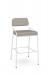 Amisco's Bellamy Modern White Bar Stool with Partial Arms and Back