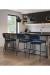 Amisco's Bellamy Modern Blue and Black Bar Stools in Modern Kitchen