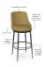 Soft seat and back cushion is available in fabric or vinyl, and the metal is welded at the joints for support. This bar stool is custom made for you!